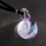 ガラスの星雲トンボ玉ネックレス（バイオレット）3