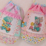 kraft1様専用☆hana*ハンドメイド★縦長まんまる巾着2点