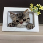 羊毛フェルト 窓ねこ  キジトラこねこ
