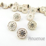 ミニシャンクボタン　11mm【Ancient Sun / White x Gold】10個