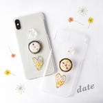 押し花の スマホリング  ケース  -  white alyssum case  *。date