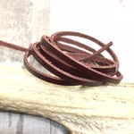 【クラフト　素材】牛革　本革　革紐(5本セット)　赤茶色　幅3mm　約厚さ1.3mm　90～100cm