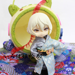 ピコドー♥PICCODO♥オビツ11♥服♥コスチューム♥片袖落とし着物♥橙蝶々