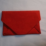 (送料無料) 着物リメイク 赤地模様 数寄屋袋