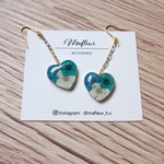 ★再販★ブルー系押し花ピアス/イヤリング