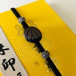 ✨紫菊花くるみボタンの御朱印帳バンド