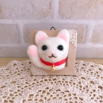 ミニフレームin招き猫(白猫)