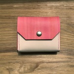 本革＊お札を折らない☆ミニ財布/コーラル