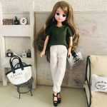 リカちゃん服♡単品♡ボーイフレンド白デニム♡大人リカちゃん♡リアルクローズ  