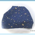 ケア帽子　バンダナ　星柄　ネイビー　　ケア　医療　抗がん剤　プール入浴後にも B25