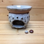 再販★渋めな☆脚付きアロマポット茶香炉お香立て☆花びらA