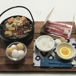 hand made ミニチュア ドールハウス    すき焼き