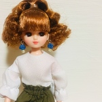 リカちゃん 揺れピアス 水引とパールビーズ