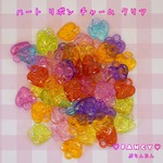 ハート リボン チャーム クリア 20個☆ハンドメイド☆パーツ☆素材☆キッズアクセサリー☆かわいい☆ゆめかわいい☆パステル☆ファンシーぷらんたん