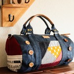 パッチワークのまん丸ボストン☆2WAYバッグ