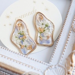 ゴールドフープフラワーピアス/イヤリング