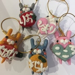 可愛いうさぎのお名前キーホルダー