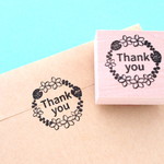 プルメリアとモンステラのThank youスタンプ