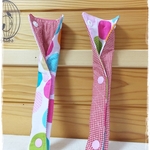 【受注生産】爽やか水玉♡水筒肩紐カバー(リバーシブル）：ピンク