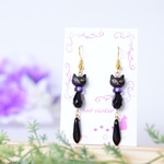 【20%OFF】ゆらゆら黒猫 ピアス/イヤリング