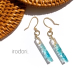 【8月中送料無料】青空のようなブルーアパタイトを閉じ込めたピアス/イヤリング