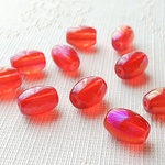 shiny〜レッド〜　ガラスビーズ　8X10mm 10個