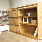 オーダー可！●超ワイド6枚パタパタキャビネット●ナチュラルブラウン天然木無垢材●受注製作