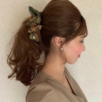 バナナクリップGlycineシフォン グリーン