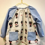 《送料無料》スモック110センチ  ブルー 猫