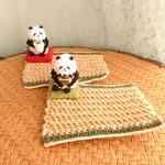 【受注制作】パンダさんのお茶飲みコースター(2枚セット)