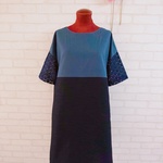 ☆ Summer SALE！ ☆  　異素材使いの切替ワンピ    レース袖