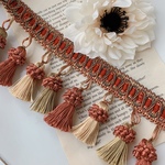 ❁6個set❁importミックスcolorタッセル❁オレンジ×カーキ