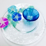 夏ギフト・父の日ギフト【夏　朝顔・富士山】ワイドリムプレート、日本酒グラス（ぐい呑み）｜敬老の日・両親贈呈品・結婚祝い・誕生日・還暦祝い・