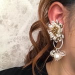 再再再販！！アンティークフラワーパールピアス イヤリング