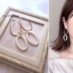 ✴︎再×5販売✴︎Ｗオーバルフープのロングピアス