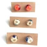 再販)まぁるい本物のお花のピアス
