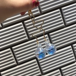 1点のみ！くねくねシャボン玉ピアス❤︎（ブルー）（イヤリング変更可能）