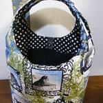 mo様オーダー品：USA生地　気ままなキャット柄の持ち手一体型トート（小ぶり）