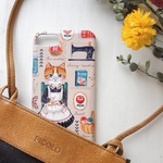 ガーリーなねこちゃん  sewing　　（スマホケース）受注生産 　　