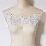 1枚 綺麗 花 フラワー ケミカルレースアップリケ モチーフ 白 BK190804 ハンドメイド 手芸 素材 材料