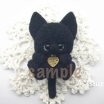Lさまご依頼品/抱き上げにゃんこのストラップ＊黒猫