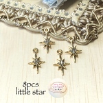 【再販！】(8個)小さなストーン付きlittle starチャーム(クリア)