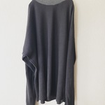 ワッフルニット　ロング　シャルボーヌグレー