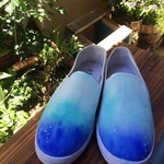 ペイントシューズ　スリッポン「水のイロ」
