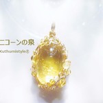 シトリンペンダント（ワイヤージュエリー☆ワイヤーアクセサリー☆ワイヤーラッピング天然石ネックレス）