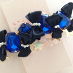 ビジューとリボンの宇宙バレッタ