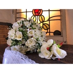 【SALE】白薔薇とアイビーで組んだ正統派ブーケ💐