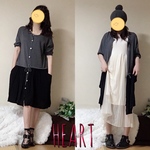 着こなし色々ゆったり異素材ワンピース💖大人可愛い。かわいい。デート。旅行❣️❣️