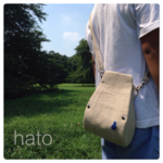 【麻(リネン)100%キバタ】hatoバックa2(Sサイズ)【ショルダーベルト付き】