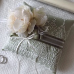 【手作りキット】グリーンのリングピロー